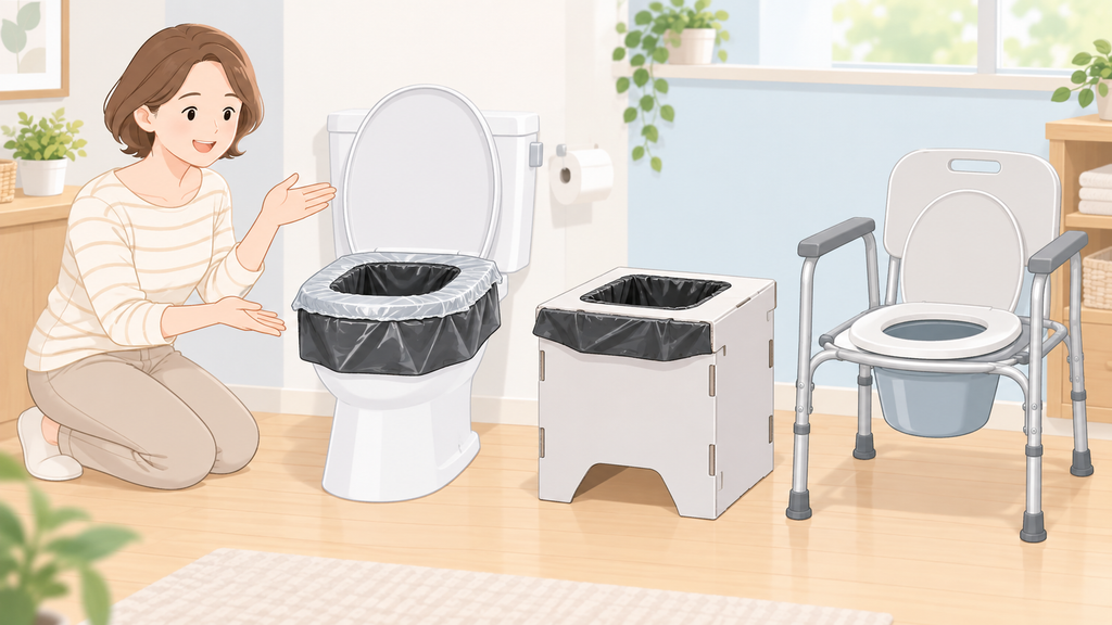 非常用トイレには携帯トイレ・簡易トイレ・ポータブルトイレの3タイプがある